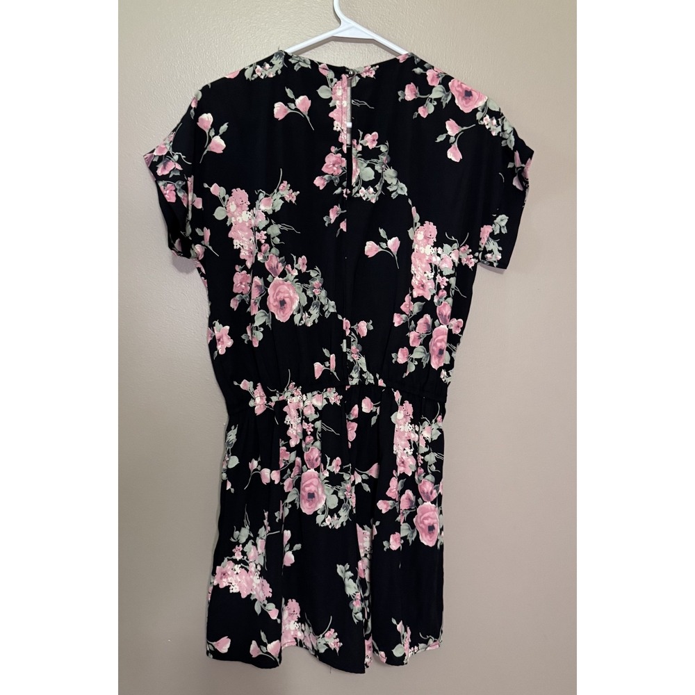 Black and Floral Romper Size S #1142